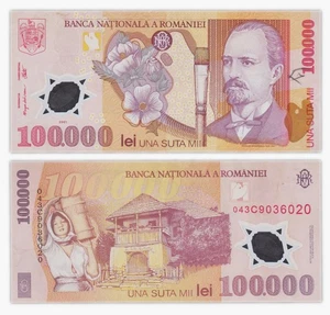 100000 LEI 2001 (2004) RUMÄNIEN / ROMANIA - P114 - 043C9036020 Polymer - Bild 1 von 2