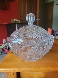 Vintage Cut Lead Crystal Bowl With Lid - Perfect condition, No Flaws! - Picture 1 of 7