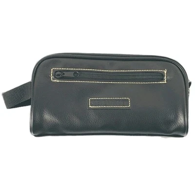 Steve Madden Travel Kit Bag Shaving Toiletry Case Dopp Bag Black Vegan Leather - Image 1 of 4