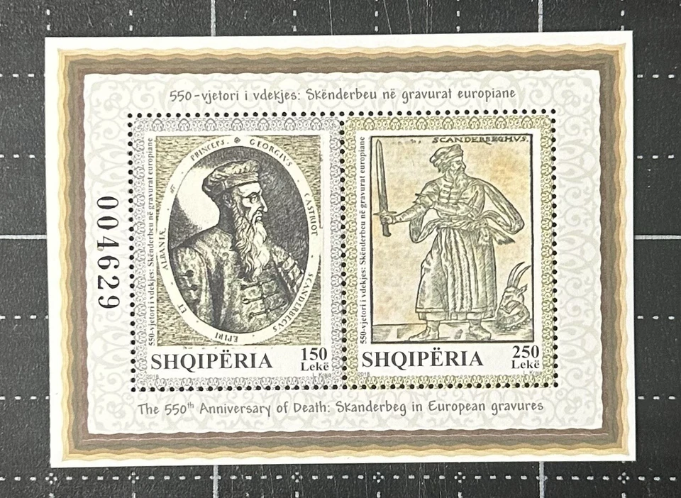 Mini hoja de sello 550th Death Skanderberg de Albania 2018 S/S como nueva MNH Europa Foto 1 de 1