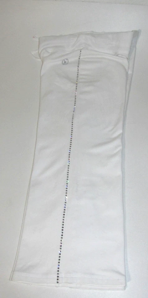 Винтажные белые укороченные брюки Christine Alexander с широкими штанинами и стразами с украшениями Wm.S. - Изображение 1 из 4