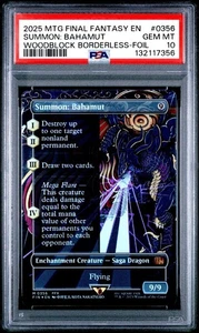 2025 MTG Final Fantasy SUMMON : BAHAMUT Woodblock Borderless Foil #0356 * PSA 10 - Picture 1 of 2