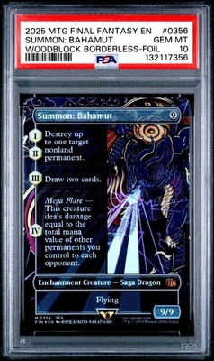 2025 MTG Final Fantasy SUMMON : BAHAMUT Woodblock Borderless Foil #0356 * PSA 10 - Image 1 of 2
