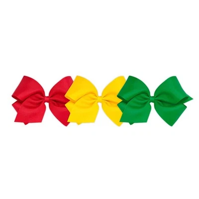 King Red, Yellow, Green Girls 3 pc Set Solid Grosgrain Variety Pack, WeeStay - Image 1 of 4