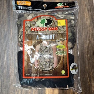 Mossy Oak Camo A-Shirt Tank Undershirt Mens Size S CH 2-Pack 1 Camo and 1 Black - Picture 1 of 2