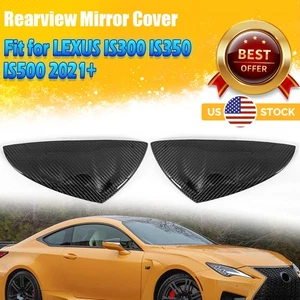 Real Carbon Fiber Side Top Mirror Cover Cap For 2021-23 Lexus IS300 ES350 IS500 - Picture 1 of 12