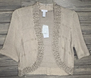 Neu Chicos Edelstein Achselzucken Strickjacke Pullover Stein Größe 1 Perlen transparent - Bild 1 von 8