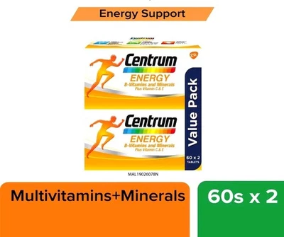 2X New Centrum Energy B-Vitamins and Minerals+Vitamin C & E  60s FREE SHIP - Image 1 of 4