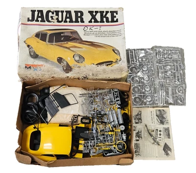 Vintage Monogram Jaguar XKE 1/8 Scale Model Car Yellow READ - Image 1 of 4