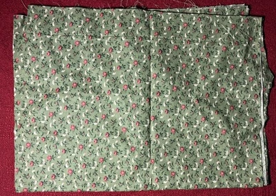 Vintage años 50 60 algodón verde diseño floral 1yd+ Foto 1 de 3