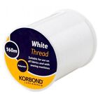 Korbond White Polyester Thread 160m  Suitable for all Fabrics & Sewing Machines