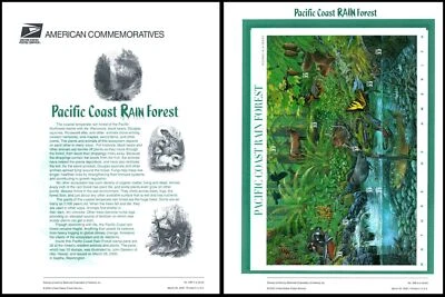 2000 Pacific Coast Rain Forest CP596 commemorative panel 596 MNH Sc 3378 - Image 1 of 3