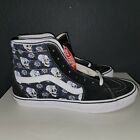 Vans Mens Sk8-Hi Flash Skulls Floral Canvas Suede Skate Shoes Black Size 12 Nwt