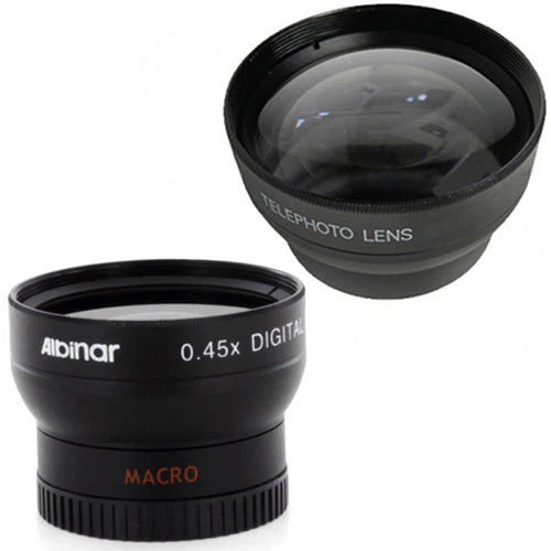37mm, 43mm Wide Angle + Telephoto lens kit for Canon VIXIA HV40 HV20 HV30 HG10 - Image 1 of 1