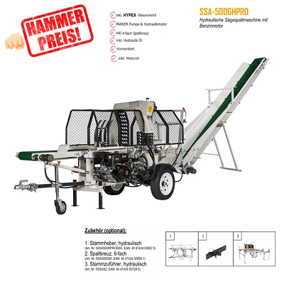 Lumag hydraulischer Sägespaltautomat SSA500GH-PRO mit Benzinmotor Förderband - Bild 1 von 4