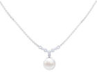 92.5 Sterling Silver Classic Design Pearl Pendant With Chain For Women and Girls