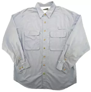 EX OFFICIO Shirt Mens Large Blue Solid Insect Shield Lightweight Hiking LS - Picture 1 of 12