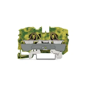 A● 2pcs WAGO 2010-1207 2-Conductor Ground Terminal Block 10mm2 Green-Yellow New - Picture 1 of 4