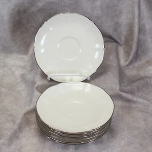 Noritake Chandon Platinum 7367 Saucers 5-7/9" Lot of 7 NEW - Picture 1 of 8