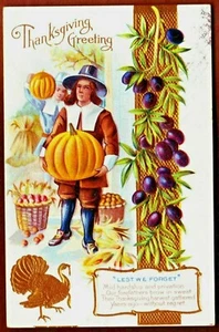 Vintage THANKSGIVING GREETING Embossed Postcard, ca, 1907-1914 - Picture 1 of 2