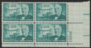 USA 1961 SC# 1184 - Senator Norris Issue - Block of 4 Stamps - M-NH Lot # A74 - Picture 1 of 2