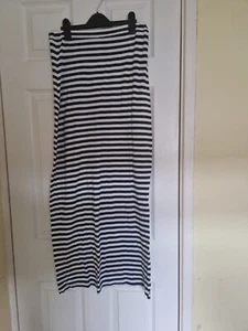Atmosphere Navy and White Striped Long Pencil Skirt Size 12 - Picture 1 of 4