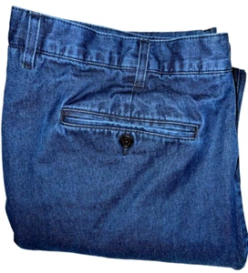 Orvis Men's Size 42x 30 Blue Denim Pants Dress Jeans Straight Leg Flat Front - Picture 1 of 9