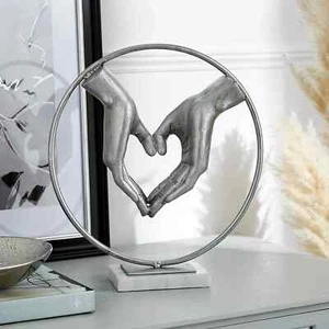 Neu Hand Herz Marmor Ornament elegantes Design für Wohnzimmer, Schlafzimmer Dekor - Bild 1 von 3