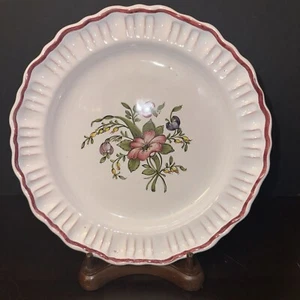 A Lallier a Moustiers Hand Painted 8.25” Scalloped Plate Signed Flower Design - Picture 1 of 4