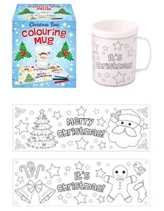 Christmas Colour Your Own Mug with 2 Assorted Designs - Picture 1 of 1