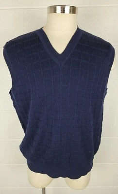 Mens Ping Blue Mercerized Cotton Golf V-Neck Sweater Vest Italy Large - Image 1 of 4