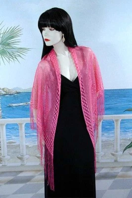 Прозрачный кружевной треугольник цветочный шаль с бахромой отделки для дня или вечера - Изображение 1 из 2