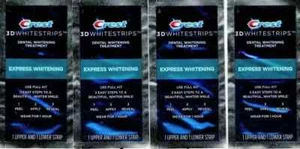 4 Pouch CREST 3D 1 HOUR EXPRESS NO-SLIP Whitestrips White Strips Teeth Whitening - Picture 1 of 13