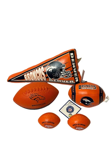 Vintage Lot Denver Broncos Memorabilia Plush Balls Pennant Foam Balls New Used Cover