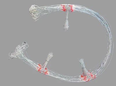 Paquete de 25 unidades IMPERFACT 3 gotas altas bajas plataformas pesca porgy 3 brazos cable líder Foto 1 de 4