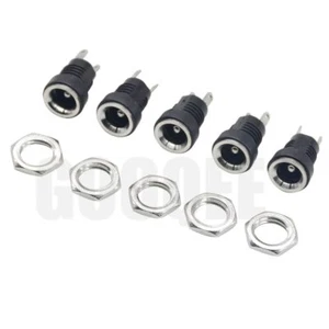 5 PCS DC Power Supply Female Jack Socket Panel Mount 2.1mm x 5.5mm USA sell/ship - Picture 1 of 4