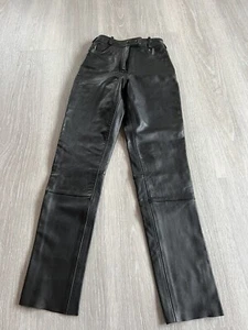Lederhose schwarz Exell by Louis vintage Gr. 38 Biker neu - Bild 1 von 12