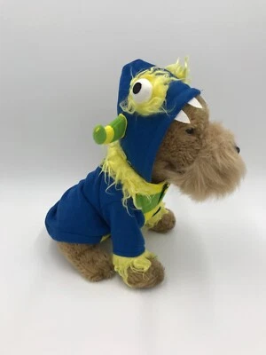 Martha Stewart Mascotas Sr. Peludo Azul Cuerno Monstruo Halloween Disfraz Chaqueta Foto 1 de 4