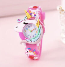 Kids Unicorn Girls Her Watch Cute 3D Adjustable Strap Age 4-12 Yrs [Pink]
