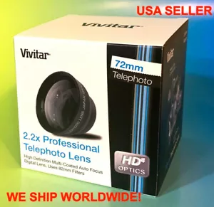 HD4 2.2x TELEPHOTO LENS 72mm ZOOM to PANASONIC DMC AG DVX HDR,XL2 XL1 XL2E DSLR - Picture 1 of 10