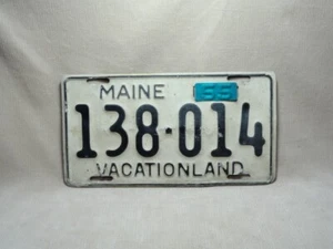 Vintage 1955 Maine ME Antique License Plate Tag No 138-014 Vacationland - Picture 1 of 3