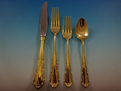 Conjunto de serviço de talheres de prata esterlina Shenandoah Gold by Wallace para 12 Vermeil - Imagem 1 de 4