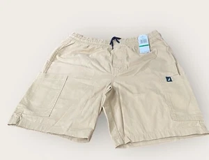 Nautica Shorts Boys Large Khaki Outdoor Stretch Tie Front 100% Cotton Hiking New - Picture 1 of 5