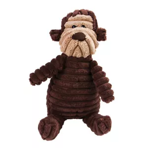 MONKEY PLUSH CORDUROY PET DOG SQUEAKY TOY - Bild 1 von 1