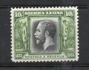 SIERRA LEONE SG 179 1933 WILBERFORCE 10/- MOSTRA POLIZIOTTO. M/M - Foto 1 di 2