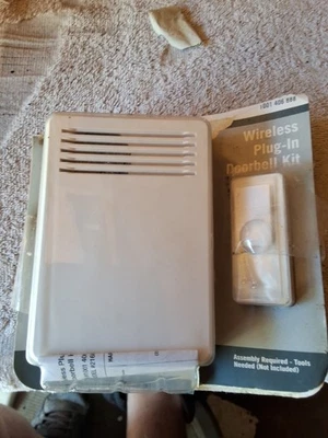  Kit de timbre inalámbrico a batería con botón pulsador, blanco #1001.406.888 Foto 1 de 4