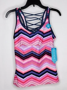 NWT Free People Swimming Tankini Size Small Laced Up Back With Zig Zag Pattern - Picture 1 of 2