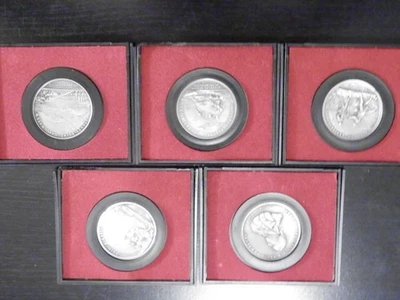 5 Monedas Conmemorativas de Peltre Sin Circular, Serie Bicentenario Guerra Revolucionaria Foto 1 de 4