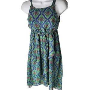 Disney D Signed Juniors Medium Dress Lined Purple Green - Picture 1 of 8