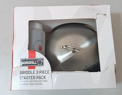 Nexgrill 铛 3 件入门包 - 圆顶、瓶子、刮刀 - 烧烤烧烤工具 — 第 1/2 张图片